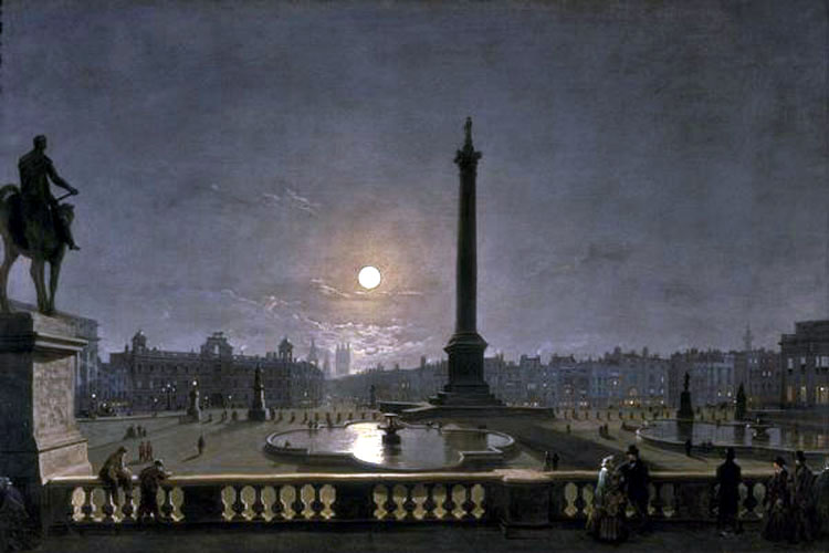 750x500 Trafalgar Square By Moonlight By Henry Pether (Painting Id Ci - Trafalgar Square Painting