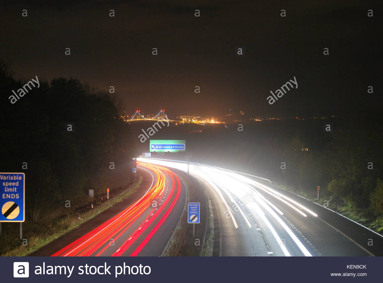 1300x960 Light Painting With Traffic On The Motorway Stock Photo 163966899 - Traffic Light Painting