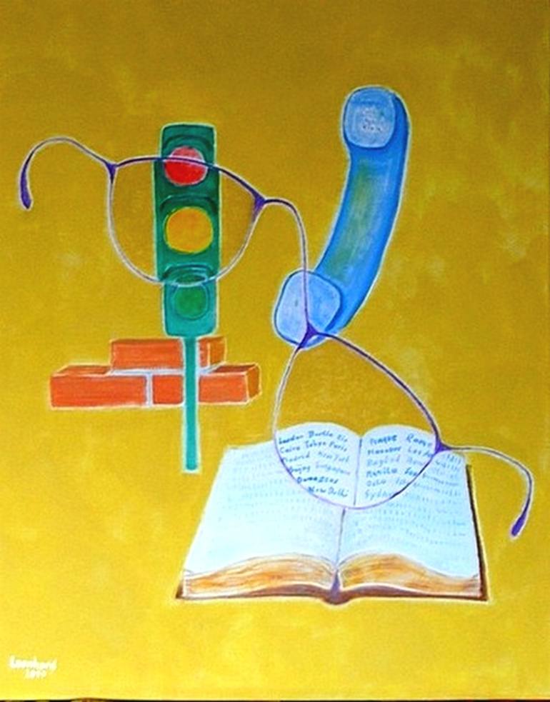 770x983 Saatchi Art The Traffic Light Painting By Heinrich Leonhard - Traffic Light Painting