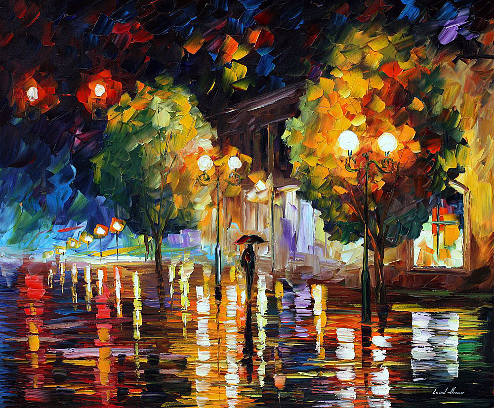 1000x826 Traffic Light Palette Knife Oil Painting On Canvas By Leonid - Traffic Painting