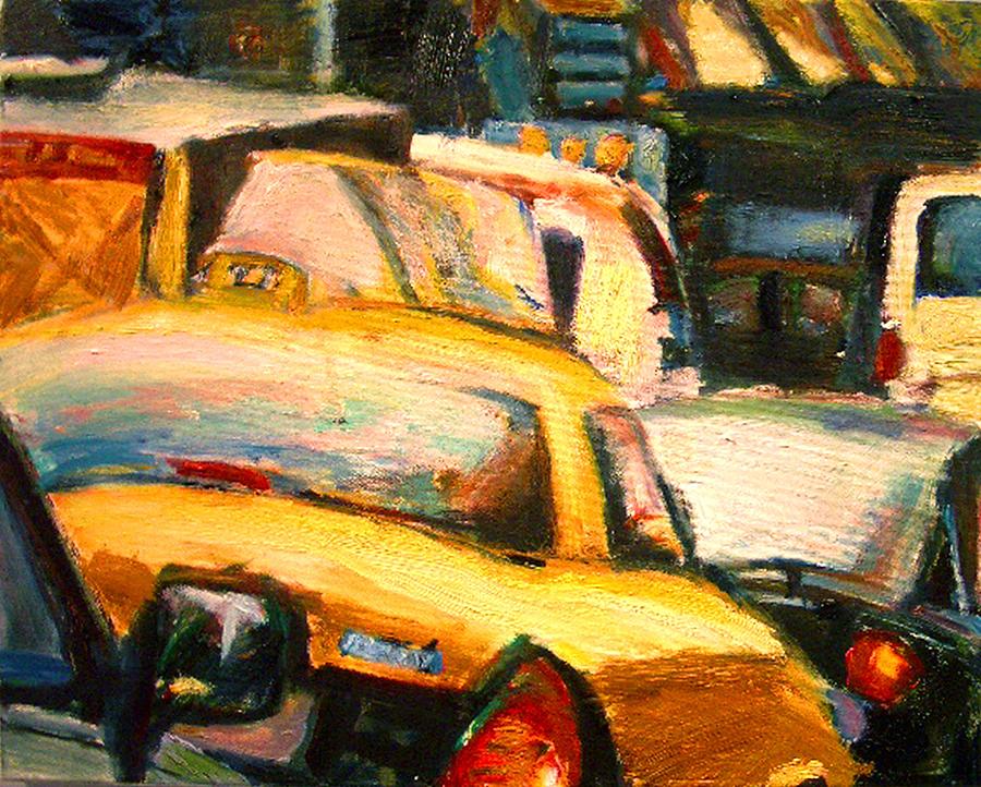 900x722 Traffic Jam Painting By Bob Dornberg - Traffic Painting