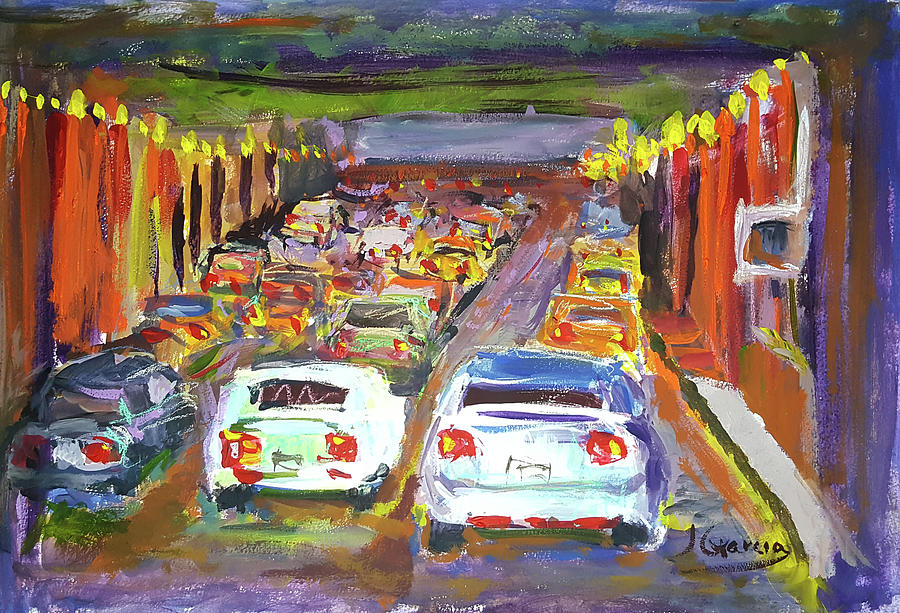 900x613 Traffic Jam Painting By Janet Garcia - Traffic Painting