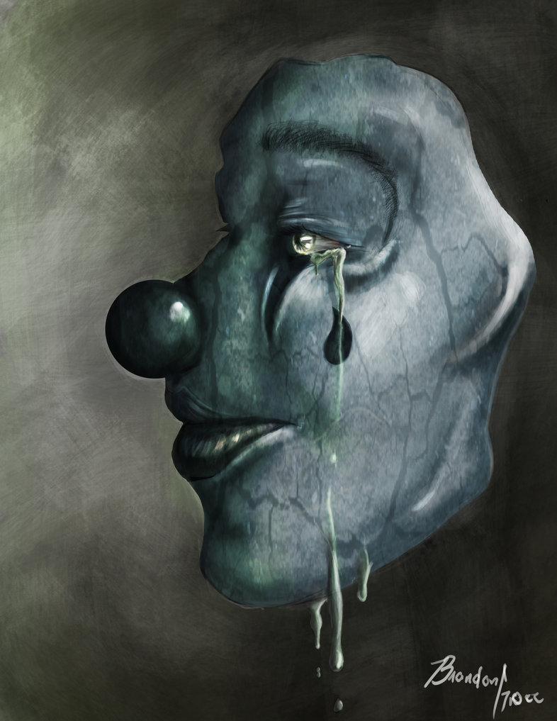 786x1017 Sad Clown By Brandongroce123 - Tragic Clown Painting