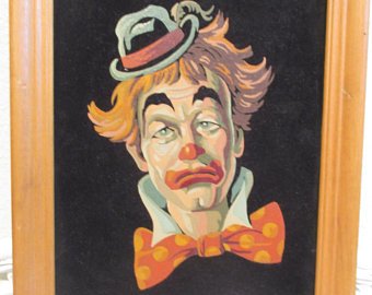 340x270 Sad Clown Painting Etsy - Tragic Clown Painting