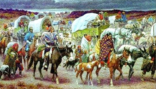 500x287 The Cherokee Trail Of Tears Legends Of America - Trail Of Tears Painting