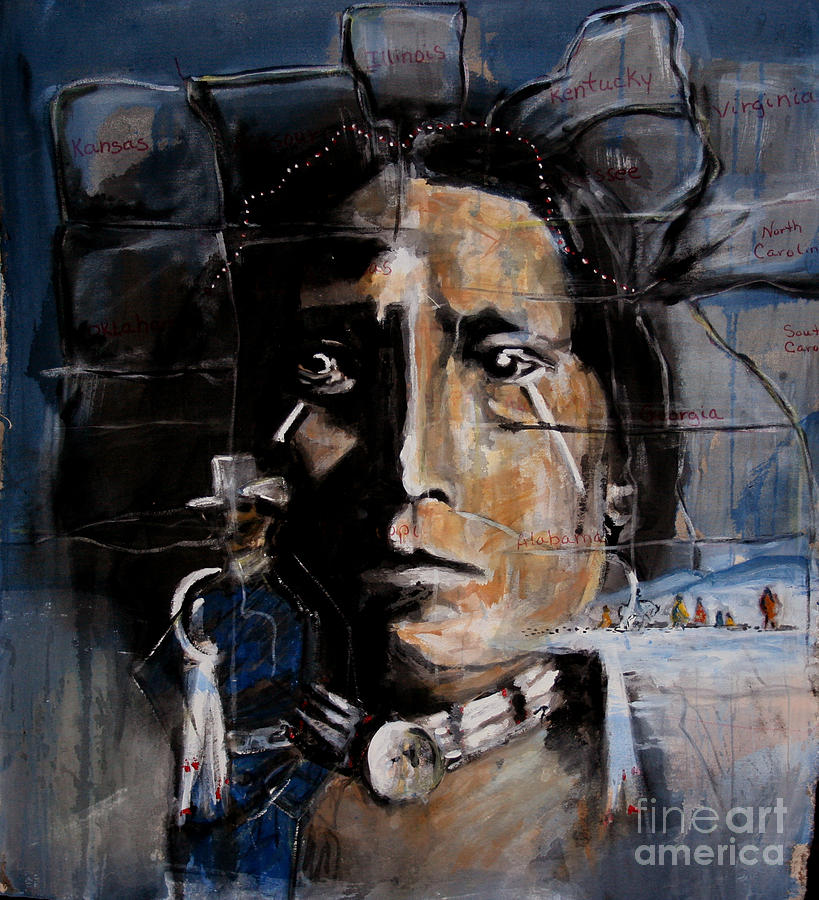 819x900 Trail Of Tears Painting By Christine Chzasz - Trail Of Tears Painting