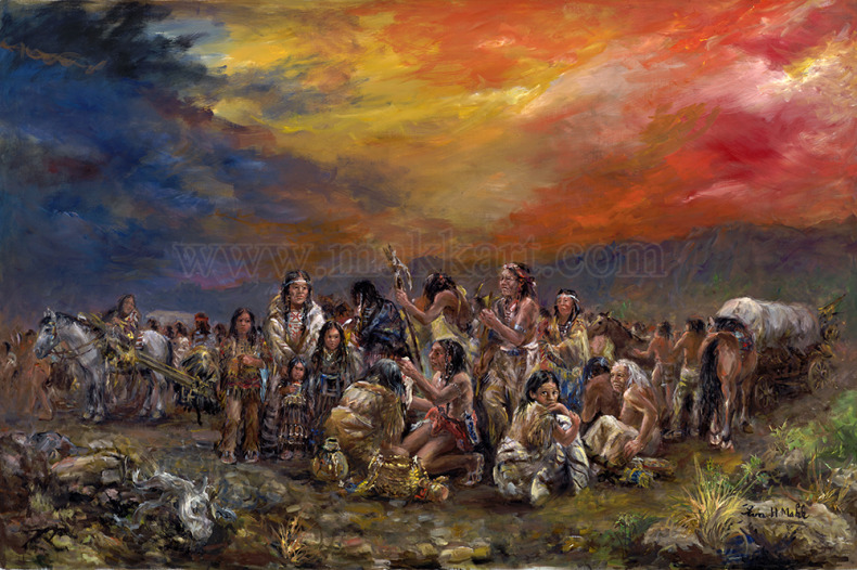 790x526 Makk Studios Of Limited Edition Giclee By Eva Makk - Trail Of Tears Painting