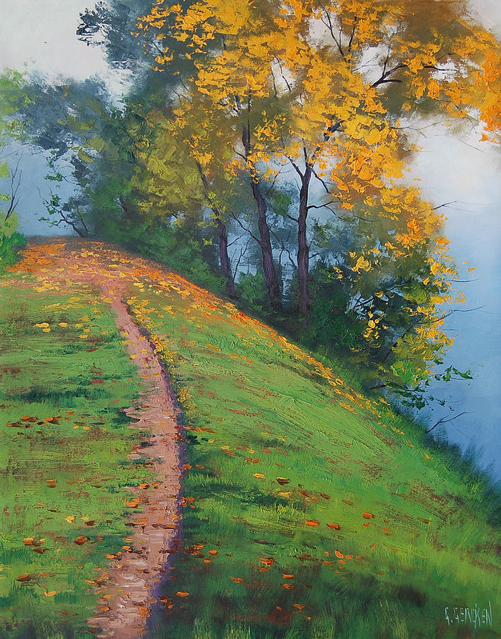 706x900 Hillside Trail Painting By Graham Gercken - Trail Painting