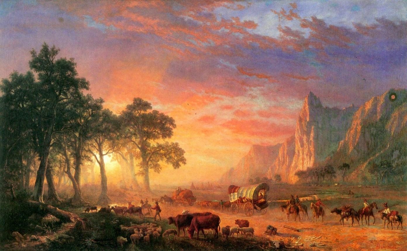 1392x859 Albert Bierstadt The Oregon Trail Painting Best Paintings For Sale - Trail Painting