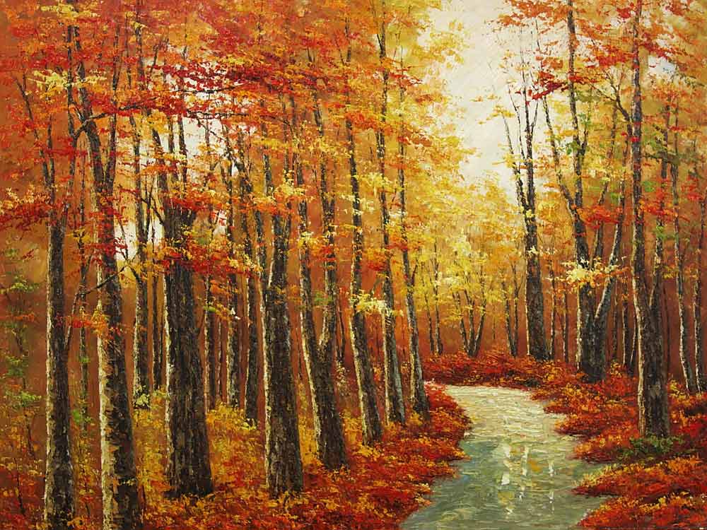 1000x750 Trail Through Deep Woods (Painting Id La 5893 Ka) - Trail Painting