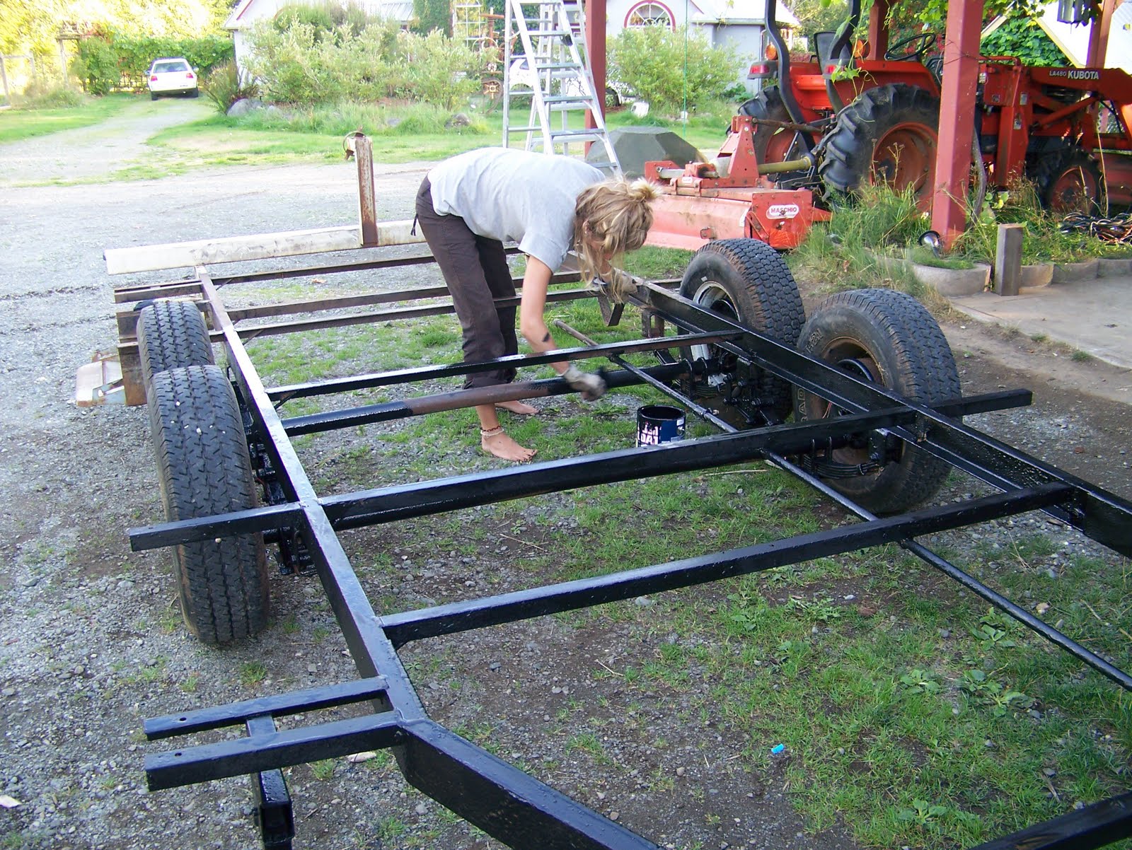 1600x1202 Tiny Home Teardrop Trailer Frame Painting - Trailer Painting