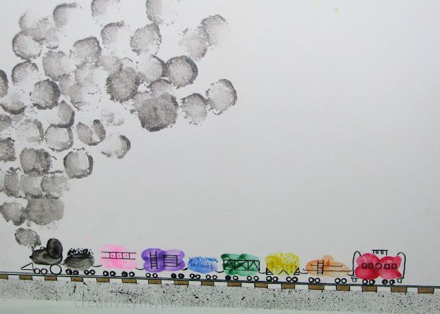 640x456 Finger Painting - Train Painting For Kids