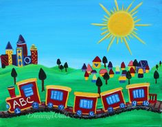 236x185 90 Best Art For Kids Images On Boy Nurseries, Boy Room - Train Painting For Kids