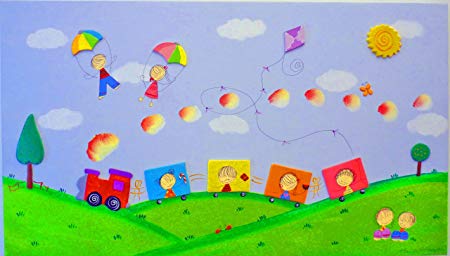 450x256 Choo Choo Train Painting Original Hand Painted - Train Painting For Kids