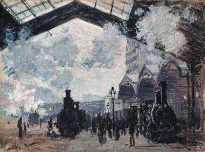 400x296 Trains Art Gallery - Train Station Painting
