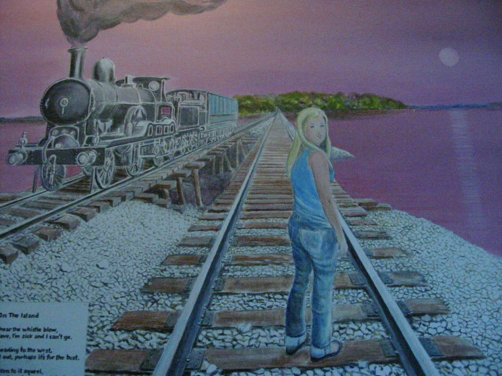 1600x1200 New Painting Train On An Island Close Ups - Train Track Painting