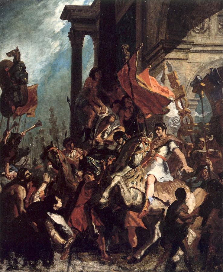738x900 The Justice Of Trajan Painting By Eugene Delacroix - Trajan Painting