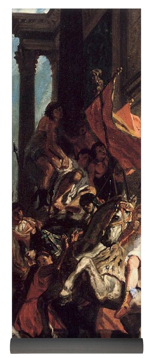 500x1171 The Justice Of Trajan Yoga Mat For Sale By Eugene Delacroix - Trajan Painting
