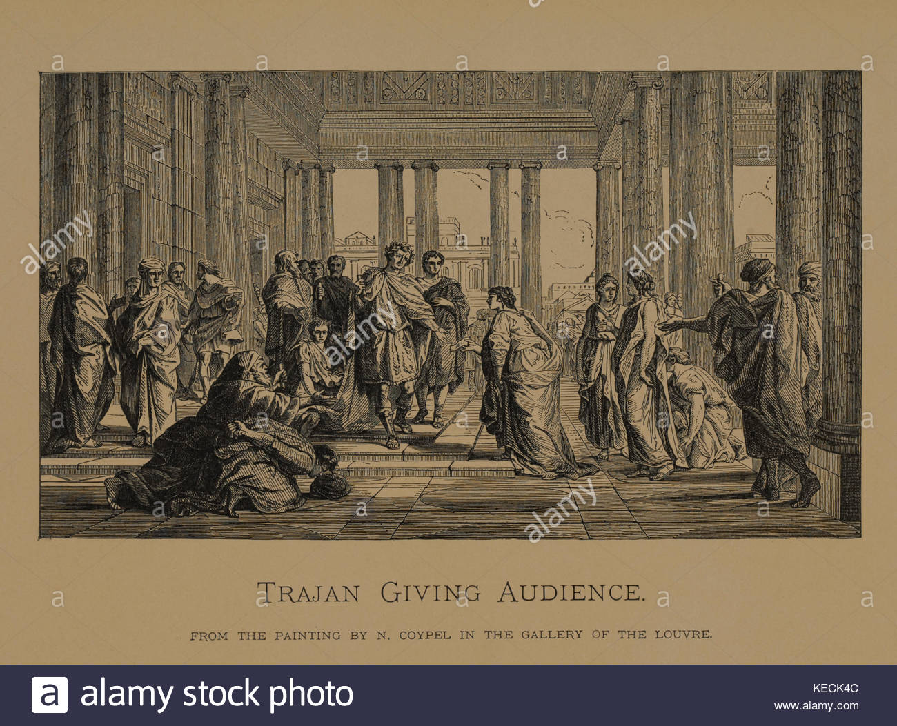 1300x1053 Trajan Giving Audience, Woodcut Engraving From The Original - Trajan Painting