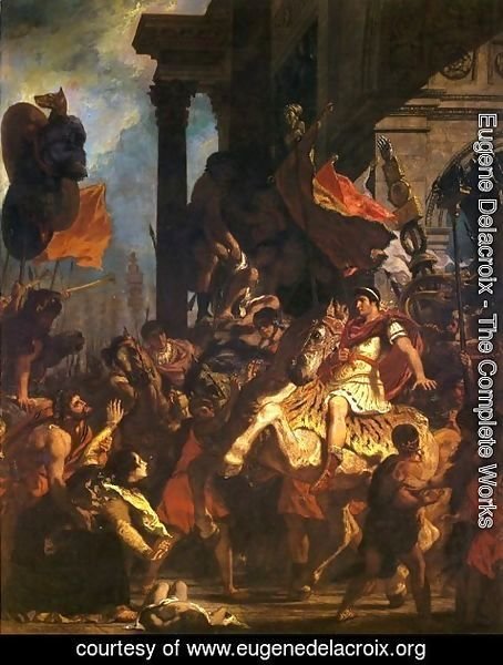 454x600 Eugene Delacroix - Trajan Painting