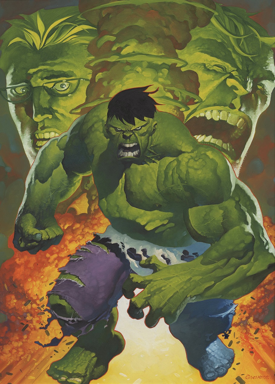 910x1273 Chris Stevens Hulk Transformation Painting This One Is Incredible - Transformation Painting
