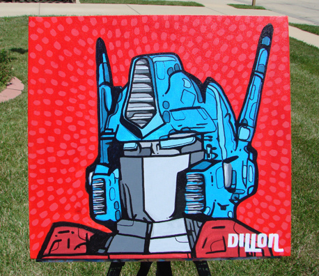 458x396 Painting Of Optimus Prime Transformer By Dillon Spray - Transformers Painting
