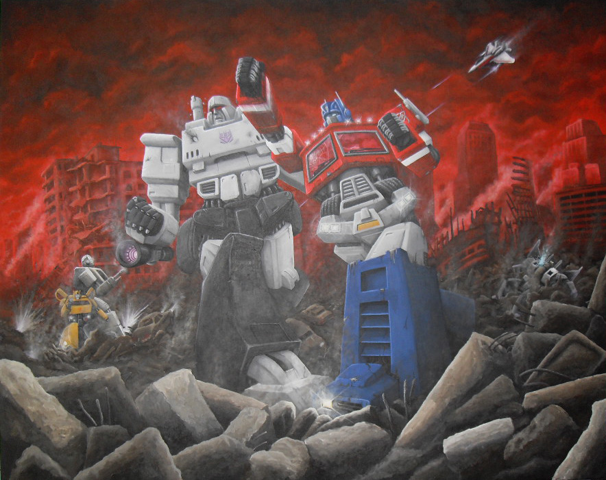 884x701 Transformers War By Jonmckenzie - Transformers Painting