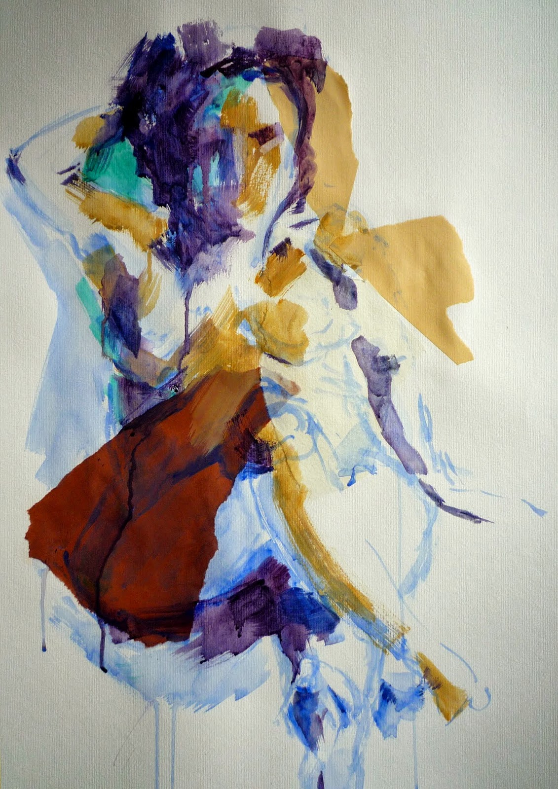 1131x1600 Rodney Van Den Beemd Model Study Transparent Painting On Collage - Transparent Painting