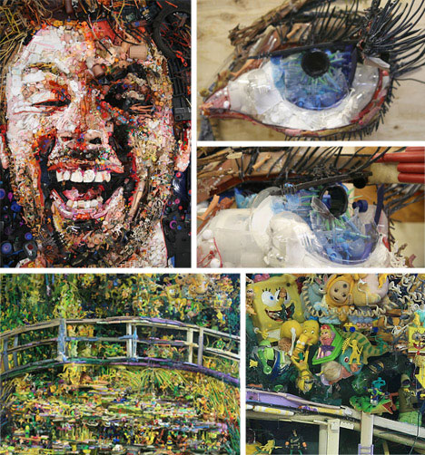 468x502 From Pottery To Portraits 20 Amazing Works Of Garbage Art Urbanist - Trash Painting