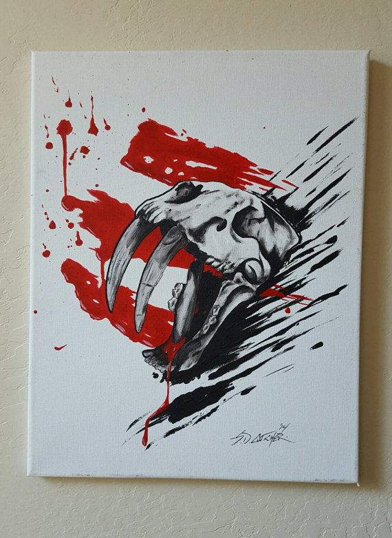 570x782 Trash Polka Saber Tooth Meow - Trash Polka Painting