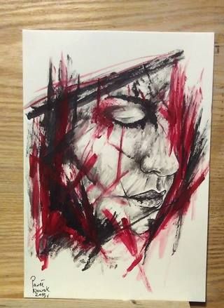 320x439 Woman's Face Design Trash Polka Other Stuff Trash - Trash Polka Painting