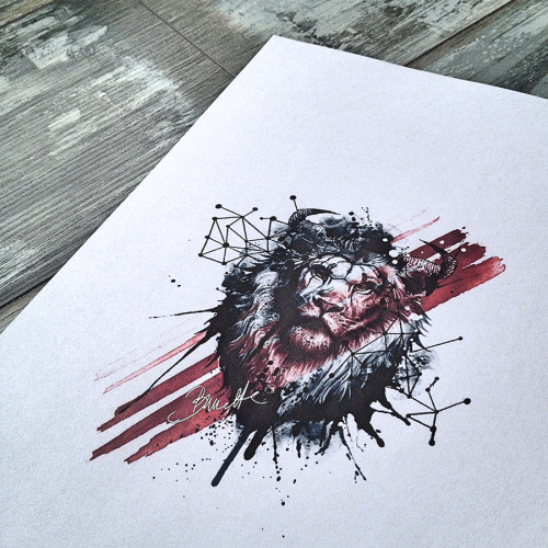500x500 Abstract Lion Tumblr - Trash Polka Painting