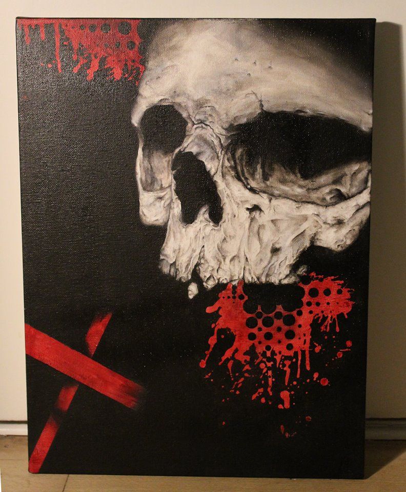 792x960 Horror Trash Polka Skull. Canvas Piece That I Have Made, - Trash Polka Painting