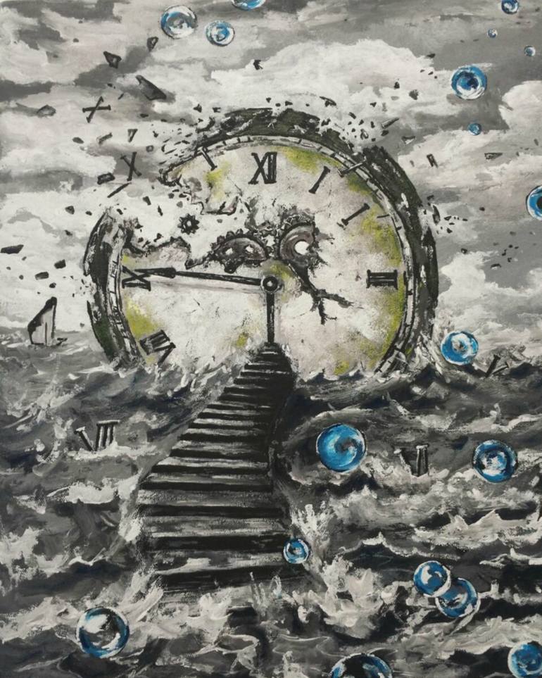 770x963 Saatchi Art Time Travel Painting By Jelena Janic - Travel Painting