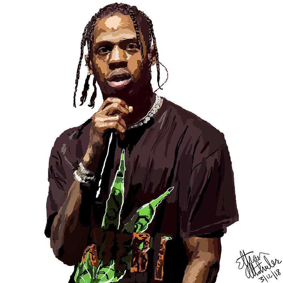 900x900 Travis Scott, Performing Artist Painting By Ethan Altshuler - Travis Scott Painting