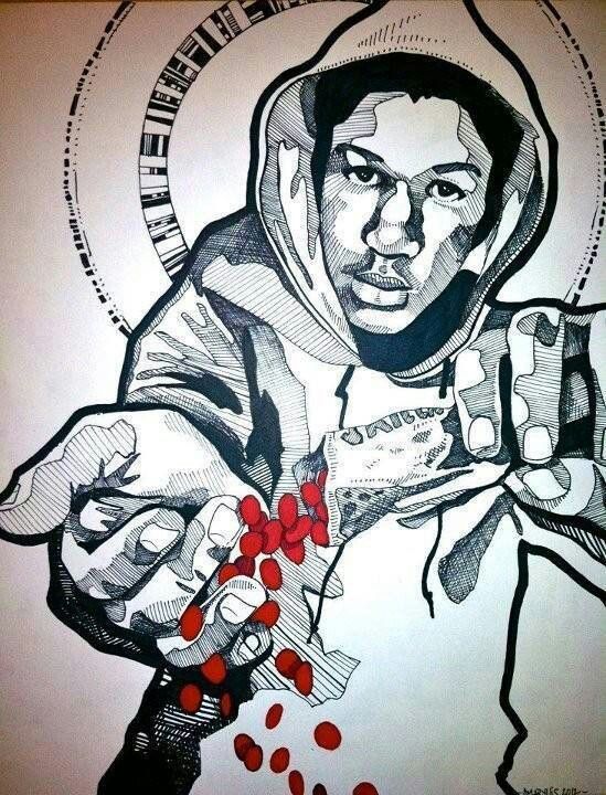 549x720 Trayvon Martin By Amaryllis Dejesus Moleski Street Art - Trayvon Martin Painting
