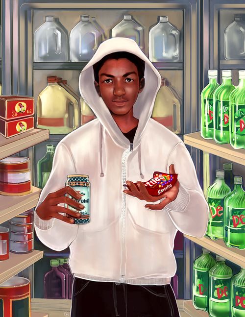 500x647 Your Character Sees This Painting On A Friend's Wall - Trayvon Martin Painting