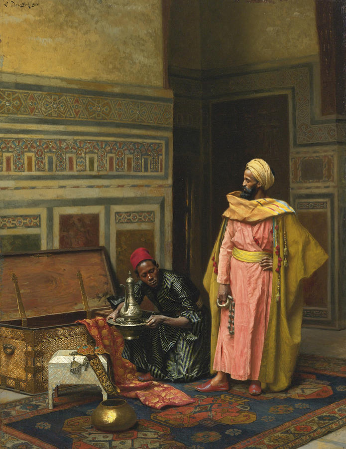 695x900 The Treasure Chest Painting By Ludwig Deutsch - Treasure Chest Painting