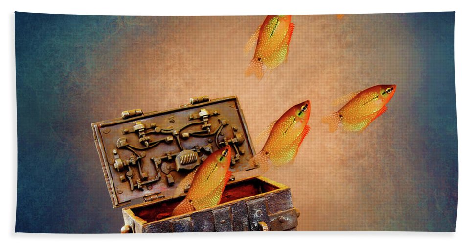 967x500 Treasure Chest Beach Sheet For Sale By Kafra Art - Treasure Chest Painting