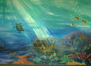 300x220 Under Water Room - Treasure Chest Painting