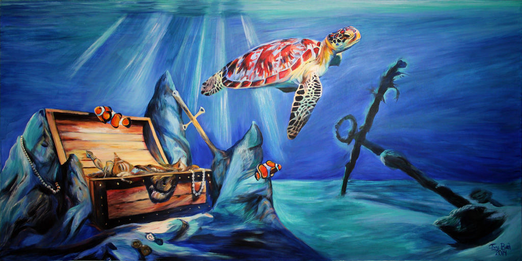 1024x512 Shipwreck Treasure Ivy Bath - Treasure Painting