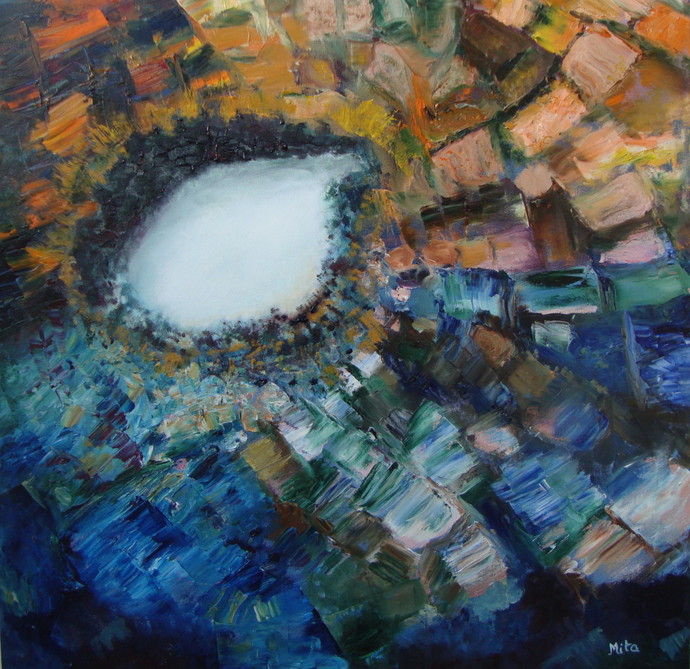 690x669 Treasure By Artist Mita Brahma Impressionism, Painting Mojarto - Treasure Painting