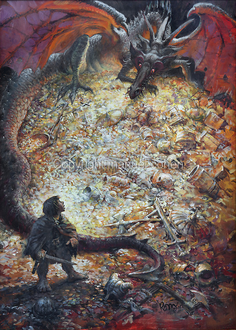 466x650 Bilbo Le Hobbit, Oil Painting By Grzegorz Rosinski Manuel Cohen - Treasure Painting