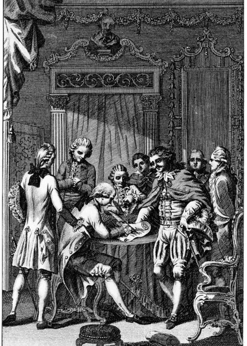500x700 Treaty Of Paris, 1783 Greeting Card For Sale By Granger - Treaty Of Paris 1783 Painting