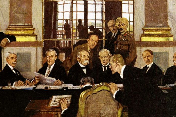 700x467 The Signing Of Peace In The Hall Of Mirrors - Treaty Of Versailles Painting