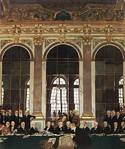 250x299 The Signing Of Peace In The Hall Of Mirrors - Treaty Of Versailles Painting