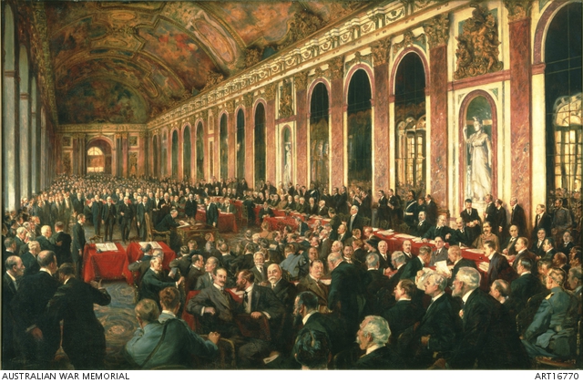 640x420 The Signing Of The Treaty Of Peace - Treaty Of Versailles Painting