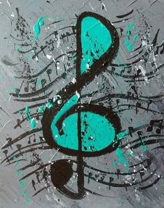 236x298 Items Similar To Multi Colored Treble Clef Acrylic Painting - Treble Clef Painting