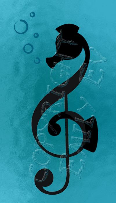 400x700 The Treble Clef Seahorse By Mafia Schroeder - Treble Clef Painting