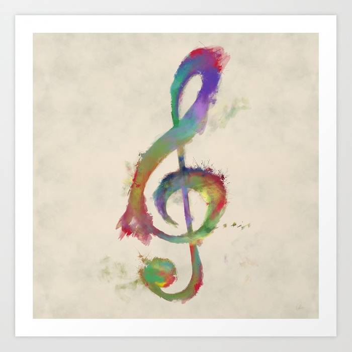 700x700 Treble Clef Art Print By Afronus Society6 - Treble Clef Painting